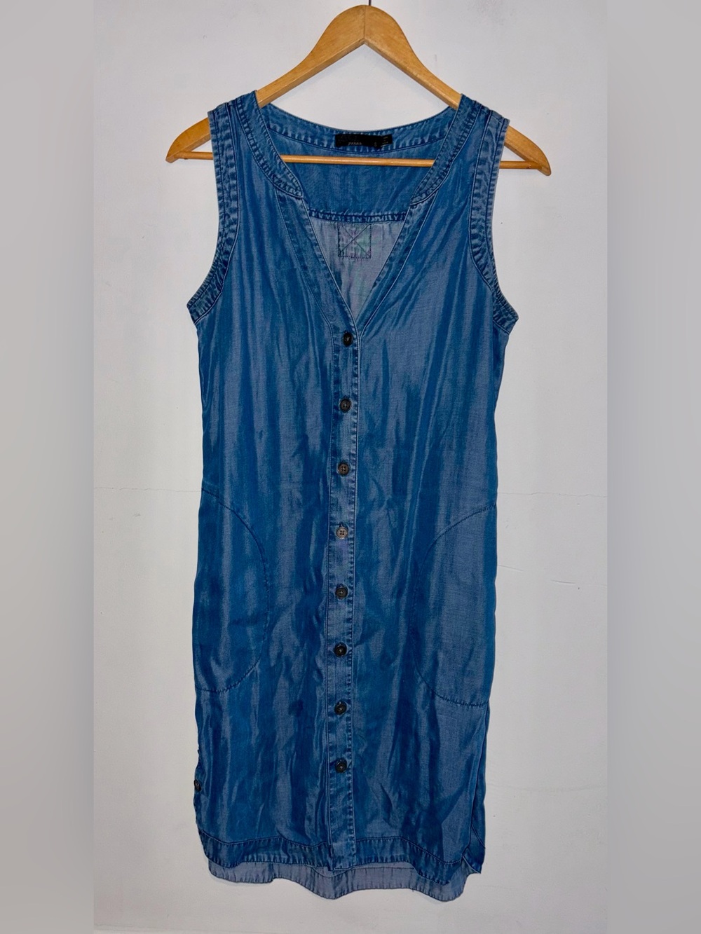 PRANA Denim Style Sleeveless Dress sz S - Picture 2 of 9